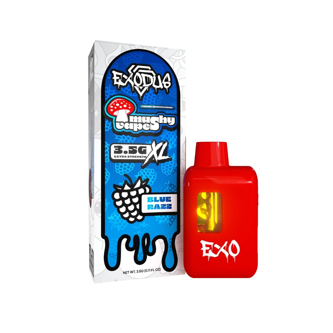 Exodus Mushy Vapes XL Mushroom Disposable — Blue Razz — 3.5g