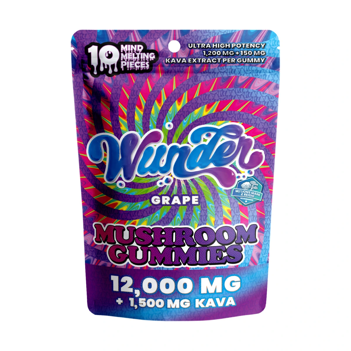 Wunder Mushroom Gummies + Kava — Grape — 10ct